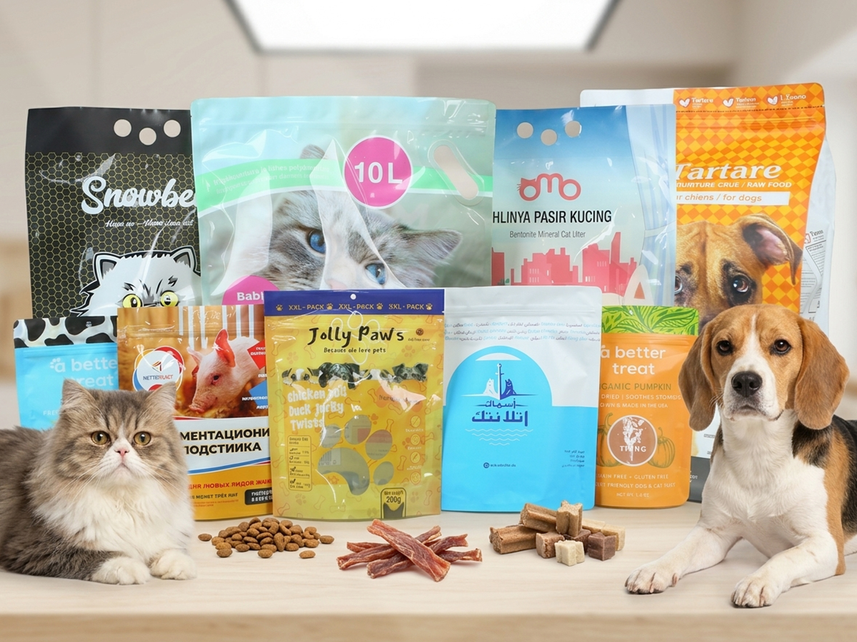 Pet food packaging application scene