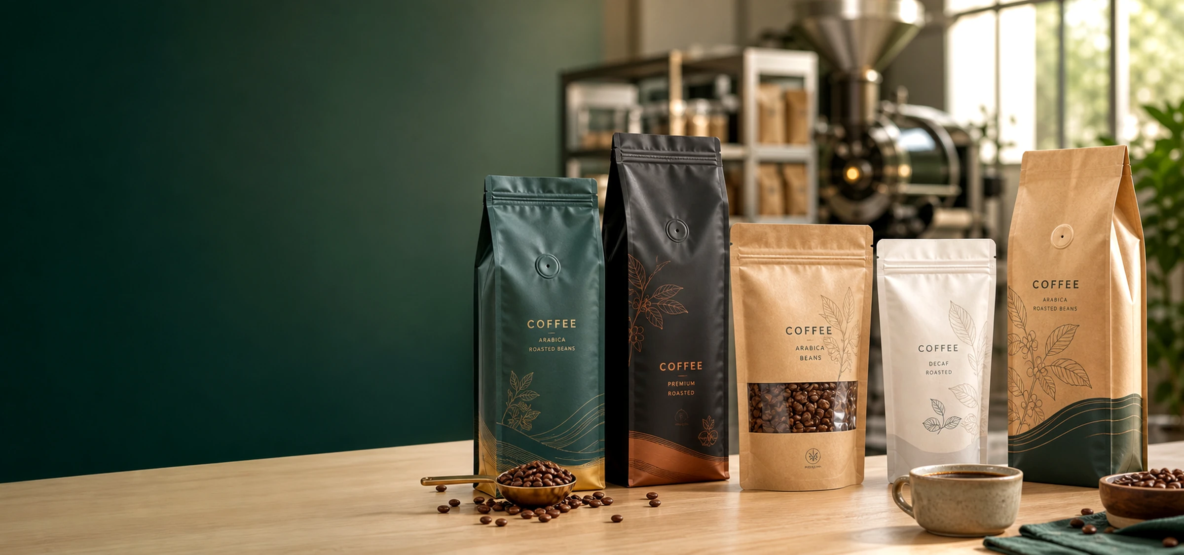 Premium Custom Coffee Packaging Pouches