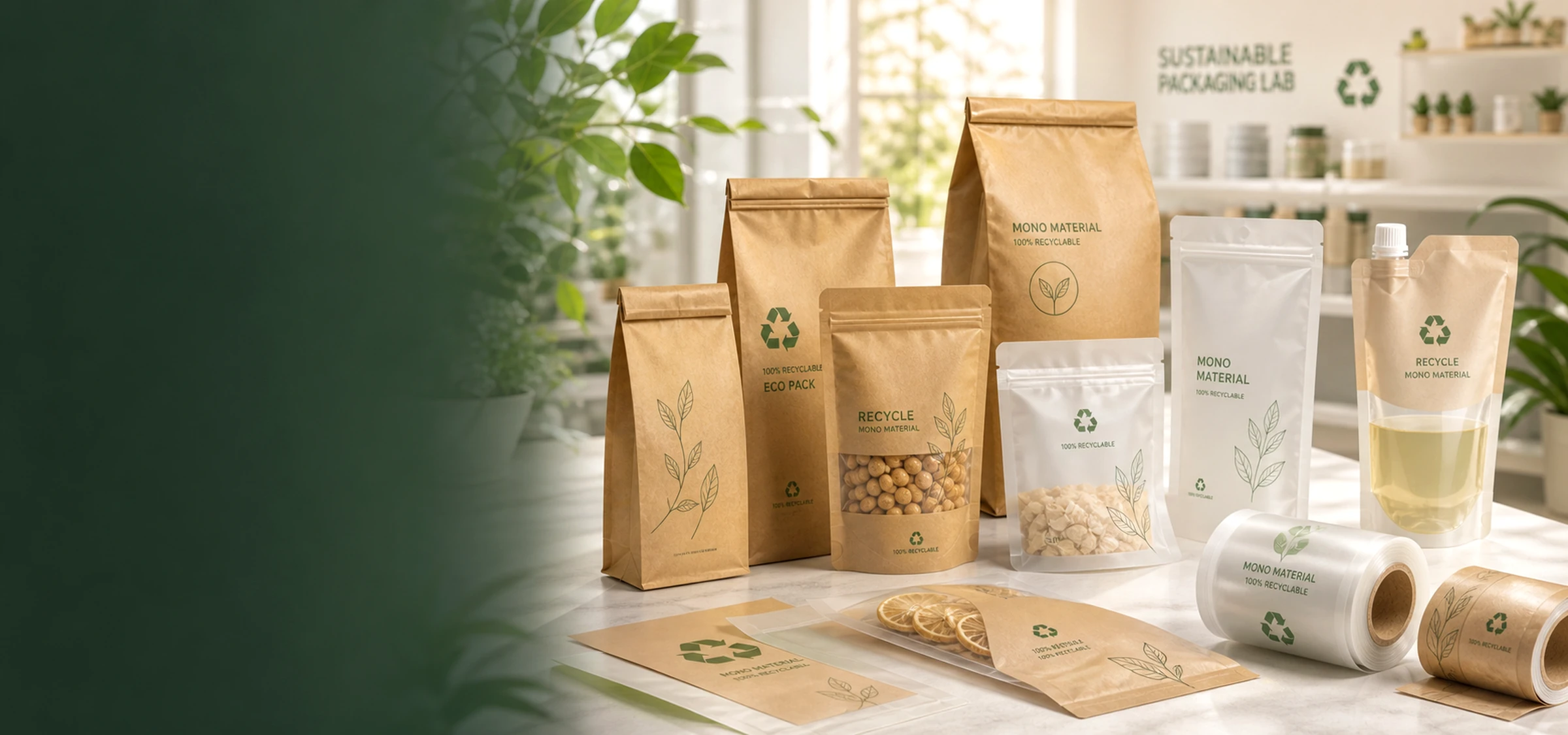 Recyclable Mono-Material Eco Packaging Pouches