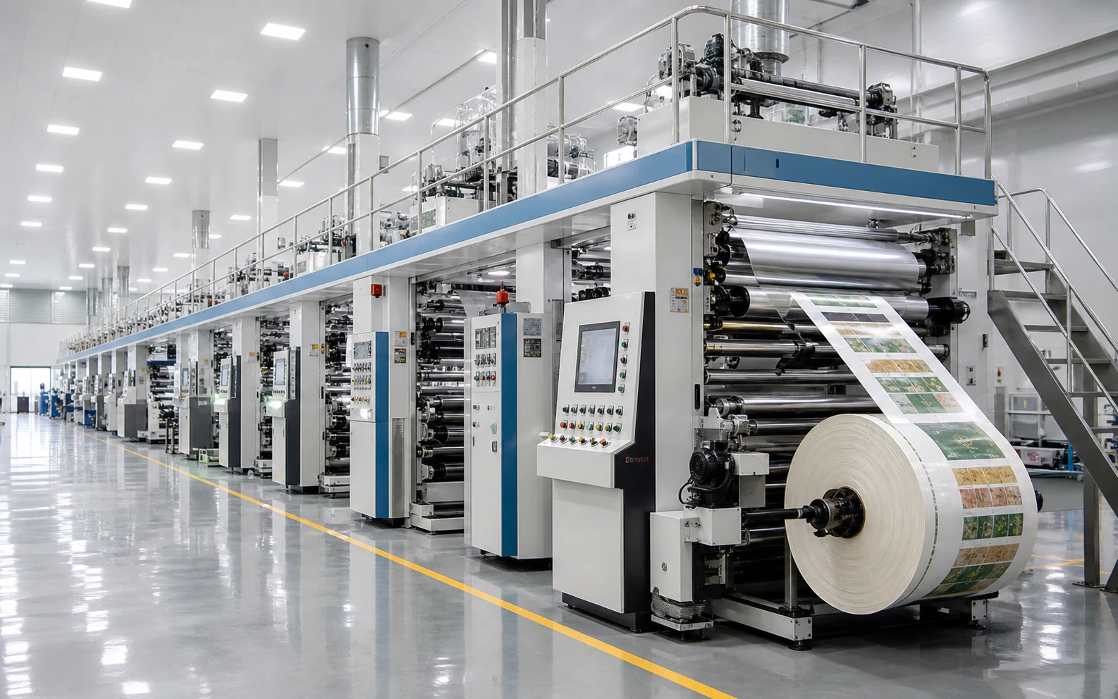 Factory workshop and equipment for flexible packaging production