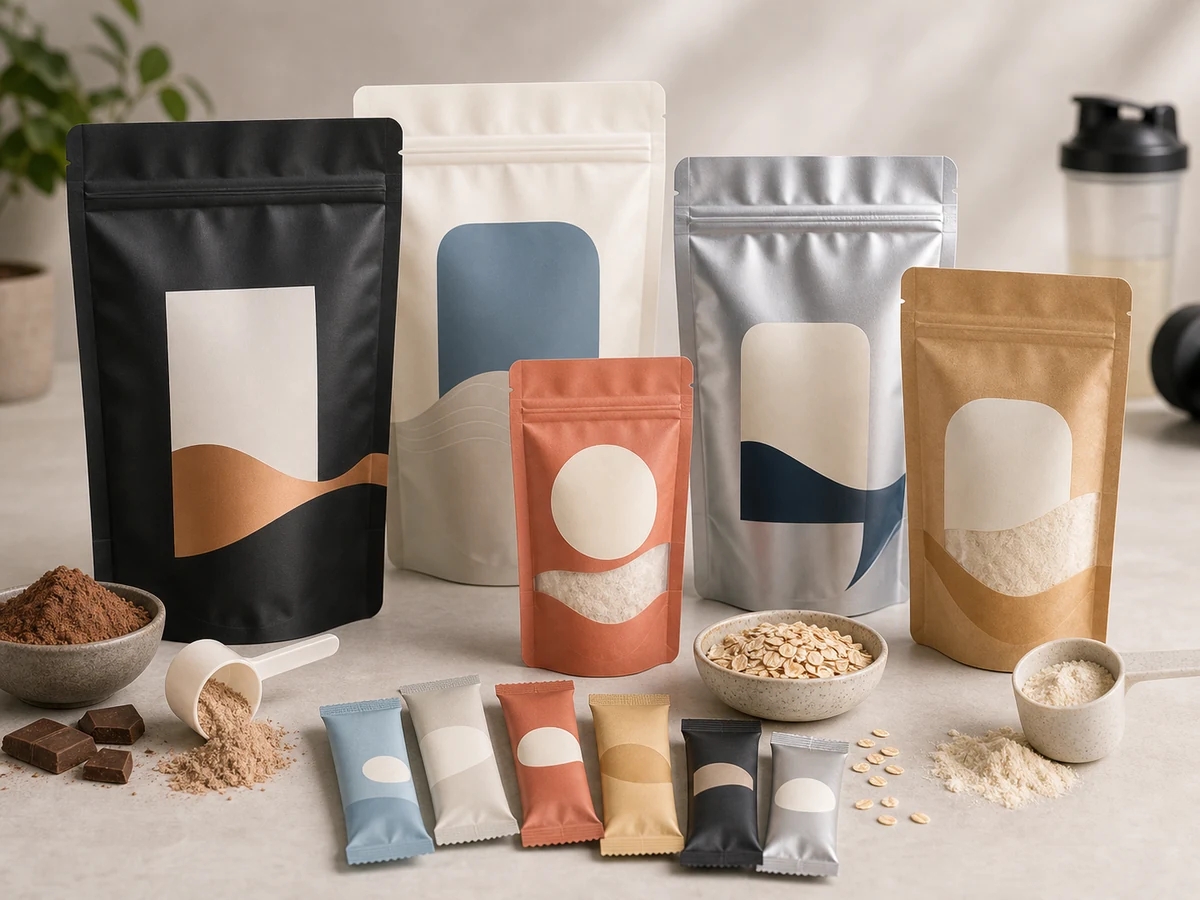 Powder packaging pouches and mini single-serve sachets